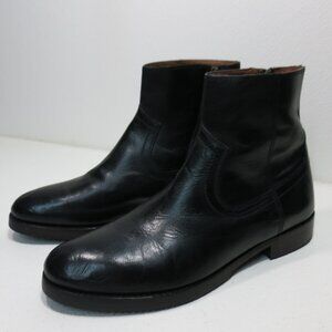 VINTAGE Frye Black Leather Men's Zip up boots